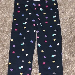 Navy Polka Dot Cropped Leggings
